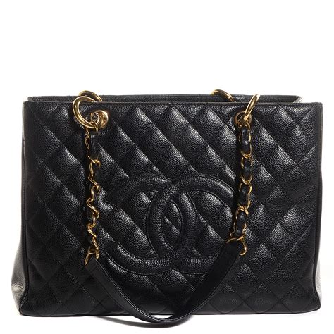 chanel gst black caviar|CHANEL Caviar Quilted Grand Shopping Tote GST Black.